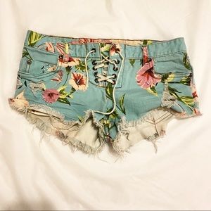 Billabong floral denim shorts